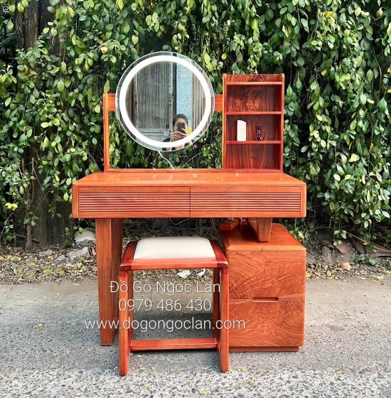 BÀN TRANG ĐIỂM GỖ HƯƠNG ĐÁ 1M GƯƠNG LES - HIỆN ĐẠI 