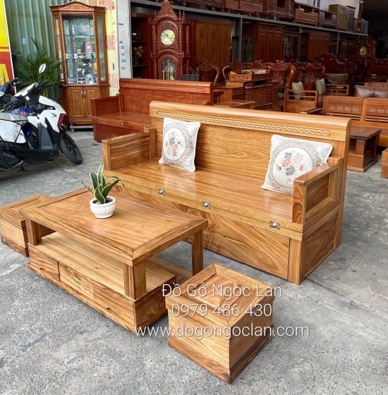 GIƯỜNG GẤP GỌN GỖ HƯƠNG XÁM KẾT HỢP BÀN ĐÔN TIỆN ÍCH 