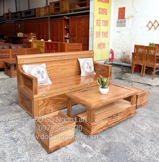 GIƯỜNG GẤP GỌN GỖ HƯƠNG XÁM KẾT HỢP BÀN ĐÔN TIỆN ÍCH 