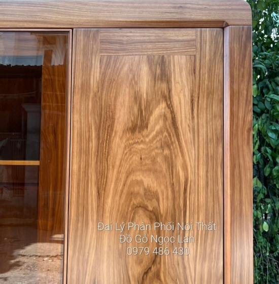 Tủ Quần Áo Gỗ Hương Xám 4 Cánh Kính Hiện Đại - Cao Cấp 