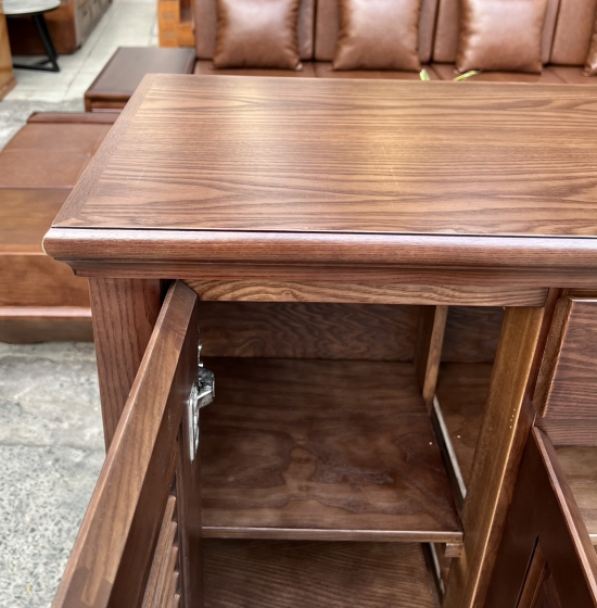 Tủ Giày Dép Gỗ Sồi Nga Màu Óc Chó Nâu 3 Cánh Mở Lá Sách 