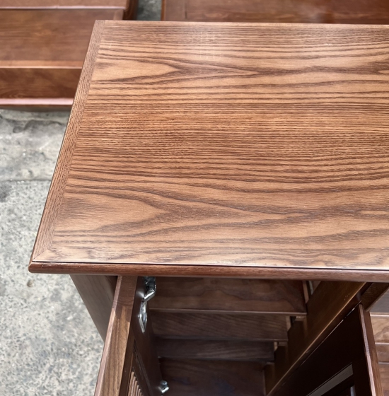 TỦ GIÀY DÉP GỖ SỒI NGA 4 CÁNH LAU MÀU ÓC CHÓ ĐẸP - HIỆN ĐẠI