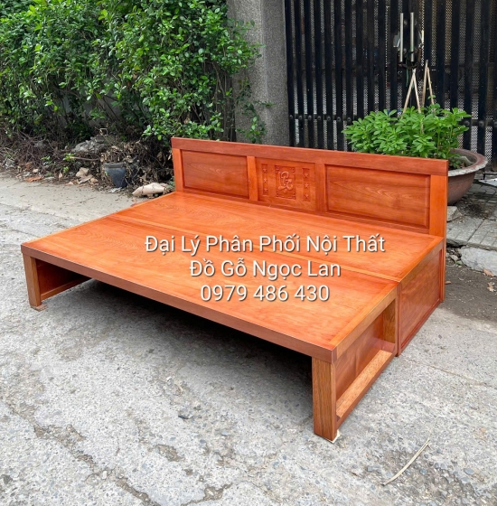 GIƯỜNG GẤP GỖ XOAN ĐÀO 2 NGĂN KÉO CHÂN CAO ĐA NĂNG - BỀN ĐẸP 1M2 