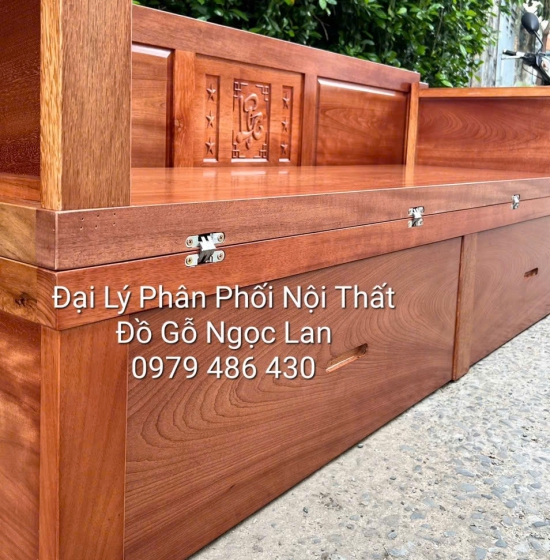 GIƯỜNG GẤP GỖ XOAN ĐÀO 2 NGĂN KÉO CHÂN CAO ĐA NĂNG - BỀN ĐẸP 1M2 