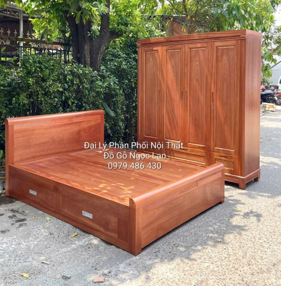 Combo Phòng Ngủ Gỗ Xoan Đào 2 Món Thiết Kế Đơn Giản - Hiện Đại 