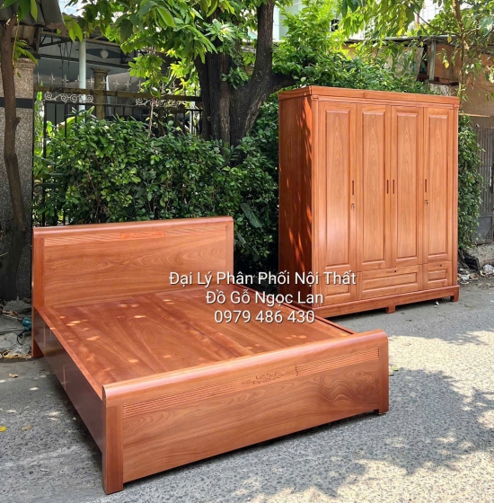 Combo Phòng Ngủ  Gỗ Xoan Đào 2 Chi Tiết Sang Trọng 