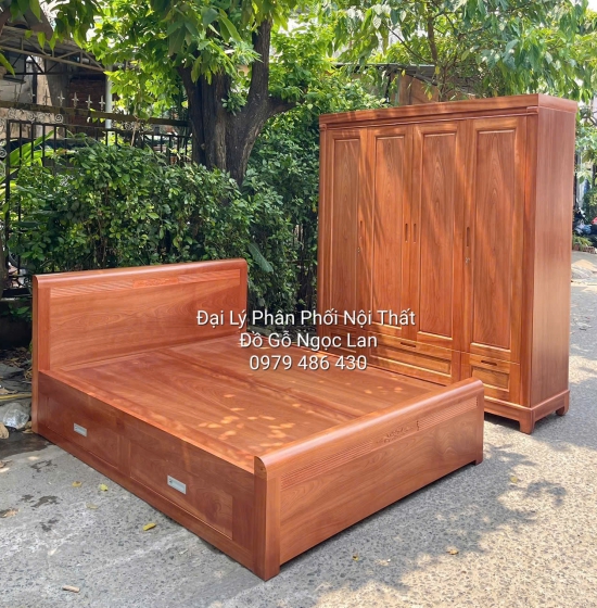 Combo Phòng Ngủ Gỗ Xoan Đào 2 Món Thiết Kế Đơn Giản - Hiện Đại 