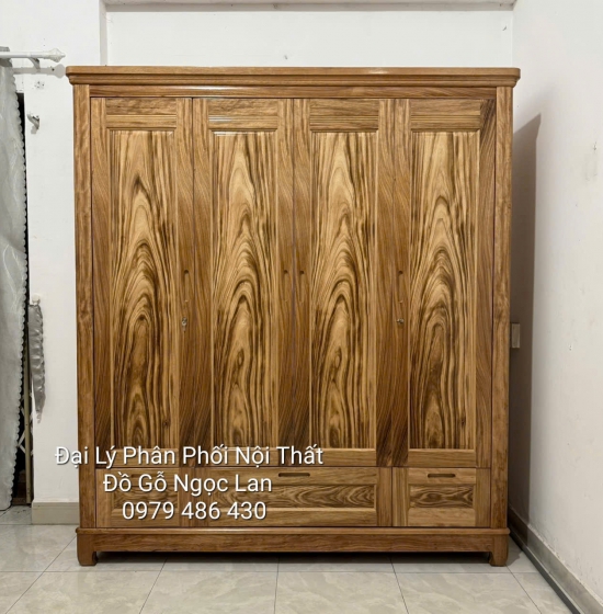 Bộ Combo Phòng Ngủ Gỗ Hương Xám Cao Cấp - Hiện Đại Gồm 2 Chi Tiết 