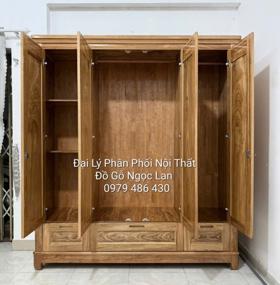 Bộ Combo Phòng Ngủ Gỗ Hương Xám Cao Cấp - Hiện Đại Gồm 2 Chi Tiết 