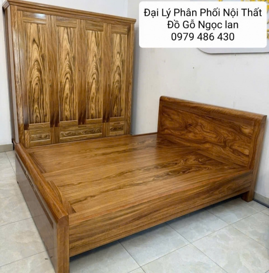 Combo Phòng Ngủ Gỗ Hương Xám Cao Cấp Hiện Đại 3 Món 