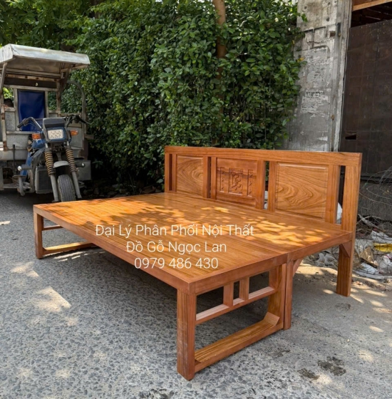 Giường Gấp Gỗ Hương Xám Chân Cao Hàng Đặt Phù Hợp Cho Người Già 