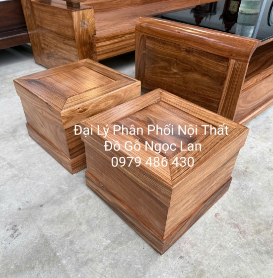 Sofa Gỗ Hương Xám Góc L Tựa Soi 2m1x1m6 Bàn Bom Hiện Đại