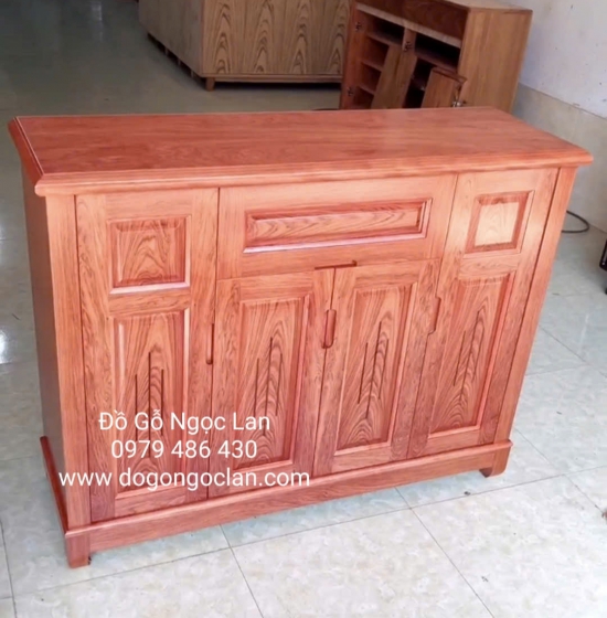 Tủ Giày Dép Gỗ Hương Đá 4 Cánh Cao Cấp 1m2 - Lá Sách