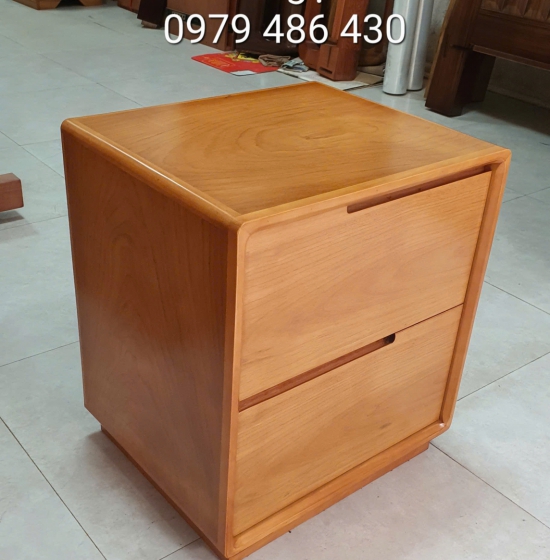Tủ Đầu Giường Gỗ Gõ Đỏ 2 Ngăn Kéo Sang Trọng 