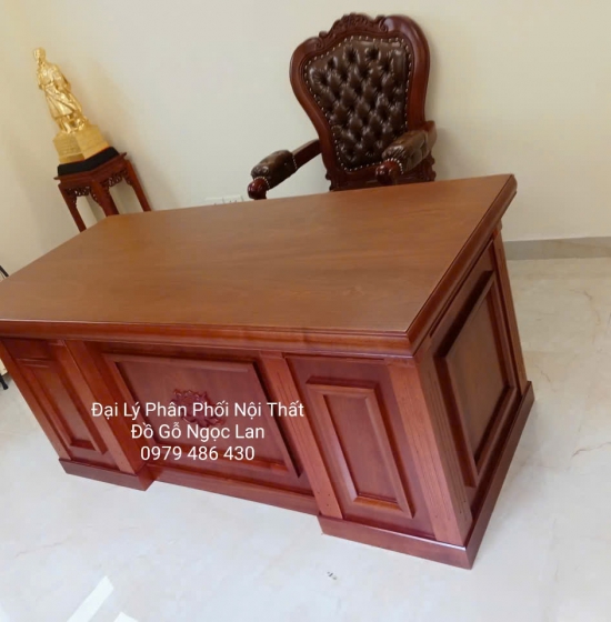 Bàn Làm Việc, Bàn Giám Đốc Gỗ Xoan Đào 1m6 Bền Đẹp 